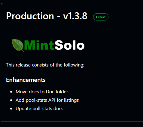 MintSolo Dashboard v1.3.8